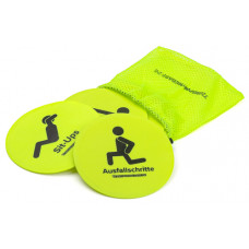Marker disks with fitness exercises